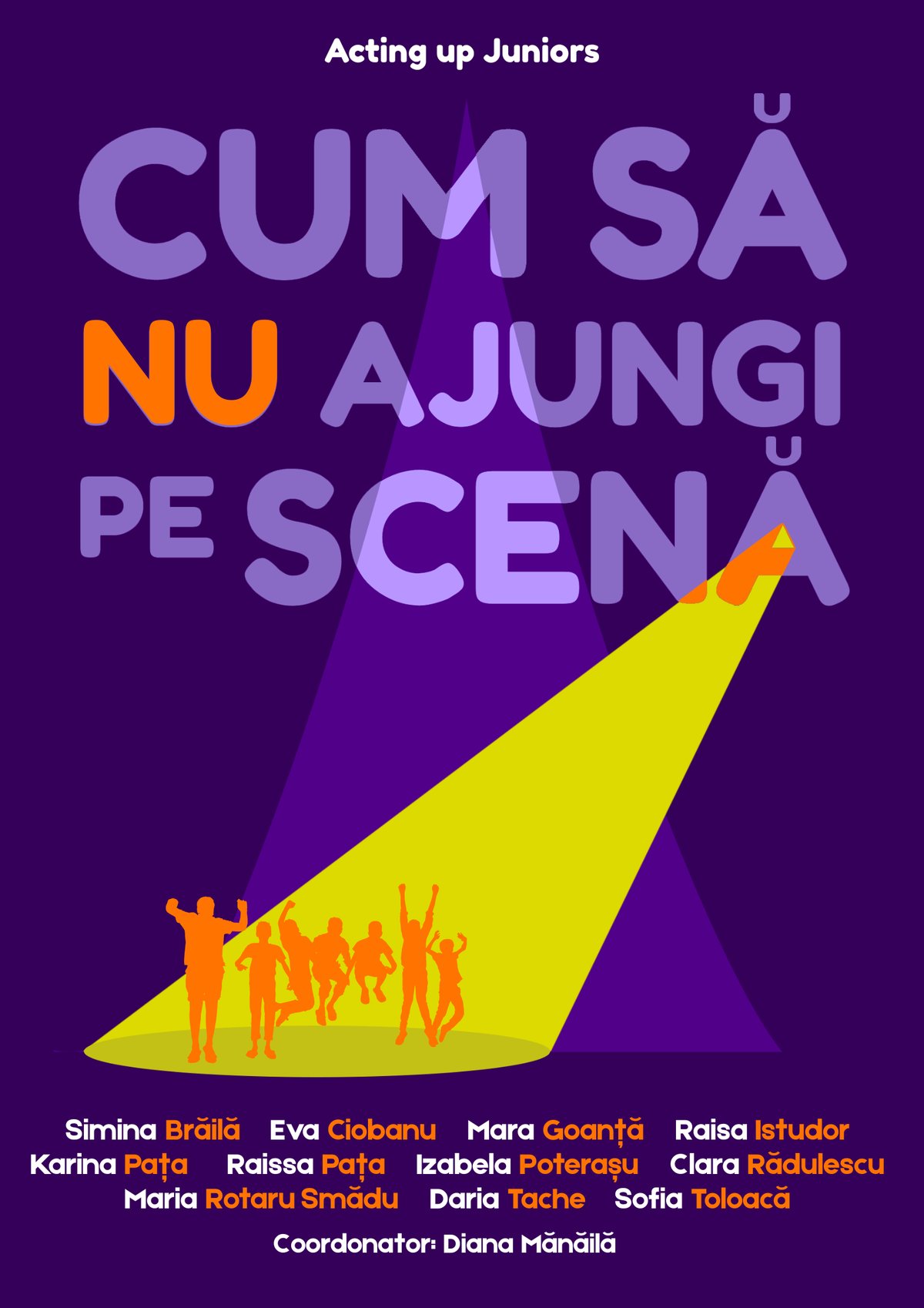 Afișul spectacolului Cum să nu ajungi pe scenă, Acting up.