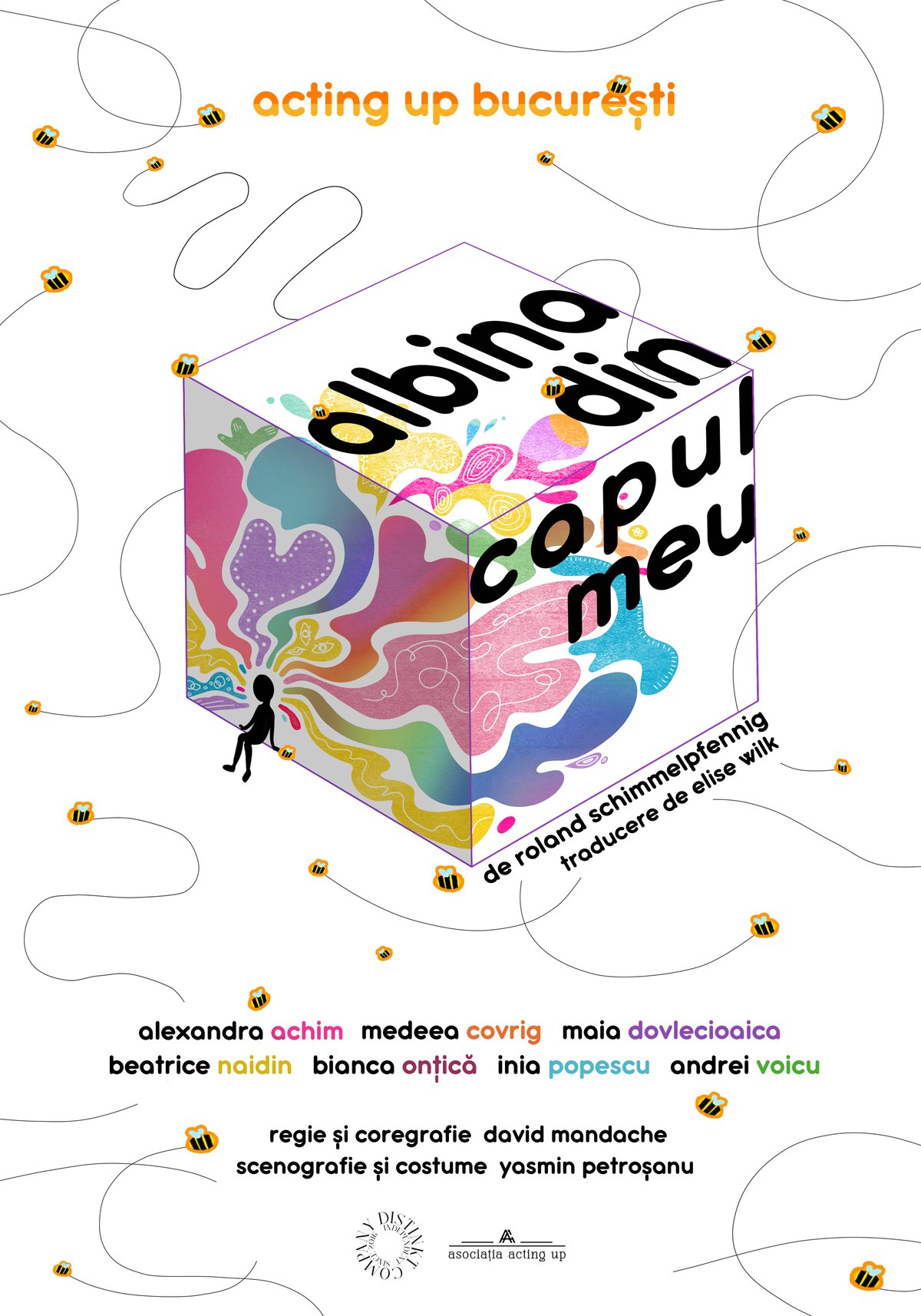 Afișul spectacolului Albina din capul meu, Acting up.